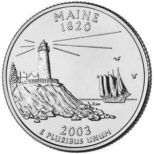 2003 Quarter - S - Maine - Silver Proof reverse